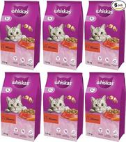 "Whiskas Adult 1+ Cat Dry Food with Beef", 6 maišeliai, 6 x 1,4 kg - aukštos kokybės sausas ėdalas suaugusioms katėms nuo 1 metų - galimos įvairios pakuotės