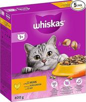"Whiskas Adult 1+" sausas ėdalas - sausas ėdalas suaugusioms katėms - vištiena - 5 x 800 g