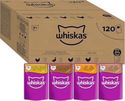 "Whiskas Senior 7+" drėgnas kačių ėdalas, mišrus rinktinis ėdalas su želė, 120 porcijų maišelių, 120 x 85 g (1 pakuotė) - aukštos kokybės drėgnas kačių ėdalas, skirtas 7 metų ir vyresnėms katėms