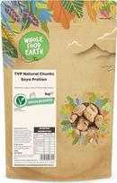 "Wholefood Earth TVP Natural Chunks Soy Protien" - be GMO - veganiškas - be pieno - be pridėtinio cukraus - 1 kg