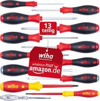 "Wiha" atsuktuvų rinkinys iš 13 dalių I VDE testuotas įrankis elektrikams I su dantytuoju, kryžminiu ir "Torx", smūginiu dangteliu ir fazės testeriu, skirtas profesionalams ir "pasidaryk pats" entuziastams (47176)