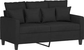 "Willood" 2 vietų sofa juoda, 120 cm, audinys, tinka miegamajam, svečių sofoms, foteliams