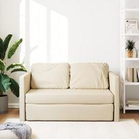 "Willood" grindų sofa su miego funkcija Dvigulė grindų lova Velvet Duvet Sofa Cream 112 x 174 x 55 cm Audinys