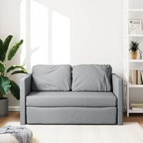 "Willood" grindų sofa su miego funkcija Dvigulė grindų lova Velvet Duvet Sofa šviesiai pilka 112 x 174 x 55 cm Audinys