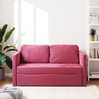 "Willood" grindų sofa su miego funkcija Dvigulė grindų lova Velvet Duvet Sofa Vyno raudona 122 x 204 x 55 cm Velvetas