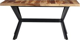 "Willood" valgomojo stalas Metalinės kojos Juoda 140 x 70 x 75 cm Medžio masyvo