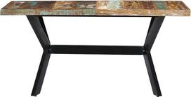 "Willood" valgomojo stalas Metalinės kojos juodos spalvos 140 x 70 x 75 cm senos medienos masyvo