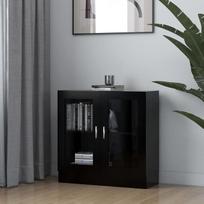 "Willood" vitrininė spinta Knygų spinta Kanceliarinė spinta Vitrina Knygų lentyna Sideboard Juoda 82,5 x 30,5 x 80 cm Medienos medžiaga