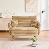 "Wingback" kėdė, poilsio kėdė, TV kėdė, patogi skaitymo kėdė, viena dviejų vietų sofa su medžio masyvo kojomis, "Boucle" verpalų kėdė, minkšta kėdė gyvenamajame kambaryje, studijoje, butuose, geltona