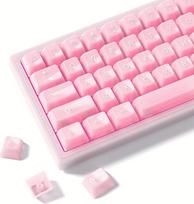 "Womier" klaviatūros klavišų dangteliai skaidrios rožinės spalvos 60 65 75 100 proc. skaidrios želė "Cute" klavišų dangtelių rinkinys, skirtas "Cherry MX Kailh Outemu Gateron" mechaninėms klaviatūroms (MDA profilis)