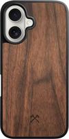 "Woodcessories" - Magnetinis korpusas su magnetu "iPhone 16", suderinamas su "MagSafe", korpusas su magnetu, pagamintas iš medžio, graikinis riešutas