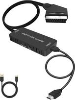 "Wrugste Scart" ir HDMI keitiklis su HDMI kabeliu, HD adapteris 720P/1080P vaizdo keitiklis, skirtas HDTV monitoriui, projektoriui, "Xbox", VHS STB, "Sky DVD" grotuvui, "Blu-Ray" su USB kabeliu