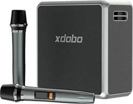 "xdobo King Max" "Bluetooth" karaokės garsiakalbis su 2 belaidžiais mikrofonais, 140 W RMS, atsparus vandeniui IPX5, nešiojamasis vakarėlio garsiakalbis, C tipo 12+ valandų veikimo laikas