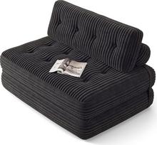 "Xbro" sulankstoma sofa-lova "2-in-1" su nugaros atrama, nešiojamas miegamasis krėslas su miego funkcija, maža sofa-lova mažoms erdvėms, 130 x 90 cm sulankstyta, 180 x 130 cm nesulankstyta, tamsiai pilka