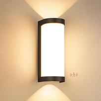 "YindaLux" 24 W LED lauko šviestuvas su judesio jutikliu, IP65 2700LM sieninis vidaus/ lauko šviestuvas, 3000 K modernus lauko šviestuvas su judesio jutikliu, aliuminio lauko šviestuvas terasai, įėjimui, prieškambariui, juodas