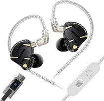 "Yinyoo KZ ZS12 Pro 2 In-Ear" ausinės su USB C kabeliu, 5BA+1DD laidinės ausinės pirmojo asmens šaudyklėms, laidinės ausinės USBC, suderinamos su "Pixel 6/7" (juodos, su mikrofonu)