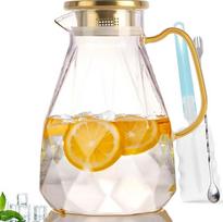 "Yirilan Carafe", stiklinė karafa, stiklinis ąsotis, su dangteliu, 2,2 litro/74 uncijos vandens ąsotis
