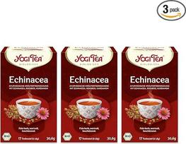 "Yogi Tea" arbata - ežiuolė, ajurvedinė ekologiška prieskonių arbata, natūraliai be kofeino, su rooibos ir rytietiškais prieskoniais, "Yogi Tea" arbatos pakuotė, 3 x 17 maišelių (iš viso 51 arbatos maišelis)