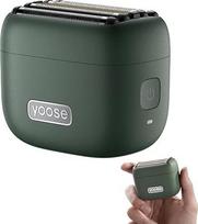 "Yoose Mini 5" vyrų elektrinis skustuvas, elektrinis barzdos kirptuvas, veido skustuvas, atsparus vandeniui IPX7, įkraunamas su USB C, 100 minučių veikimo laikas, tamsiai žalias
