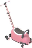 "Yvolution Luna Ride On Scooter" su nuimamu bagažinės ir sėdynės laikikliu, "5-in-1" paspirtukas su LED šviečiančiais ratų žibintais, reguliuojamo aukščio stūmimo juosta vaikams nuo 10 mėnesių iki 10 metų