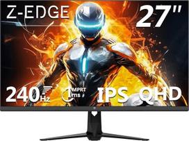 "Z-Edge" 27 colių 240 Hz QHD žaidimų monitorius IPS monitorius 1 ms 2560x1440 LED monitorius, 400 cd/m² ryškumas, HDR10, "FreeSync", "DisplayPort" (240 Hz), HDMI (144 Hz), suderinamas su VESA - juodas