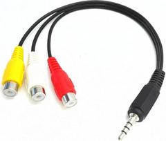"zdyCGTime" juodas 3,5 mm vyrų ir 3 RCA moterų adapterio garso ir vaizdo kabelis