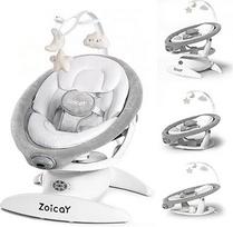 "zoicay" 3-in-1 kūdikių supynės naujagimiams su 9 režimais, 360° pasisukimo ir supimosi automatinio laiko nustatymo muzikos funkcija, nuotolinio valdymo pulteliu ir "Bluetooth" valdymu, skirtos naudoti patalpose ir lauke (baltos spalvos)