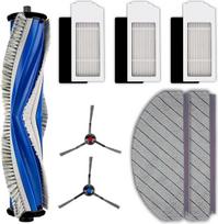 (8 vnt.) N20 Plus atsarginės dalys ECOVACS DEEBOT N20 Plus, N20 Pro Plus dulkių siurbliui-robotui, 1 ritininis šepetys, 2 šoniniai šepetėliai, 3 HEPA filtrai, 2 šluostės pagalvėlės, priedų rinkinys