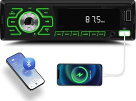 1 DIN automobilinis radijas su „Bluetooth 5.1“, „Bluetooth“ skambinimo funkcija, FM radijo imtuvu, valdymu per programėlę, išjungimo atmintimi, AUX/TF/USB jungtimis ir 7 spalvų apšvietimu