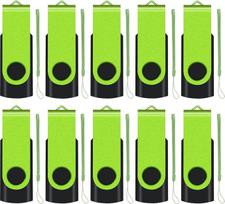1GB USB raktas, USB 2.0 atminties kortelė, 1GB, sulankstoma, 10 vnt. pakuotė, žalia