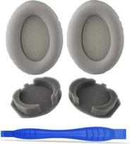 1 pora ausinių pagalvėlių, skirtų „Sony WH-1000XM3“ ausinėms, uždedamoms ant ausų, atsarginės putų pagalvėlės, ypač stora izoliacija, triukšmą slopinančios „Memory Foam“ ausinių pagalvėlės, ausinių pagalvėlės, dirbtinė oda (pilkos spalvos)