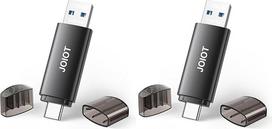 1 vnt. USB atmintinė, 128GB, USB 3.0, USB-C, 3.0, „2-in-1“, USB 3.0, OTG, atmintinė, didelės spartos USB atmintinė, mini USB atmintinė, skirta „iOS“, „Android“ mobiliesiems telefonams, „Linux“ nešiojamiesiems kompiuteriams, juodos spalvos (2 vnt. rinkiny