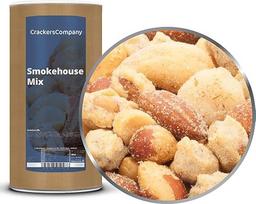 1 x 650 g Riešutų sėklų mišinys Žemės riešutai Anakardžių riešutai Makadamijos migdolai Dūmų aromato traškūs batonėliai 21 % baltymų