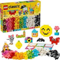 1 x LEGO figūrėlės System Man Classic Town Torso Juodos rankos Mėlynos rankos Geltonas juosmuo Kojos Mėlynos galvos plaukai Trumpi rudi PLN087