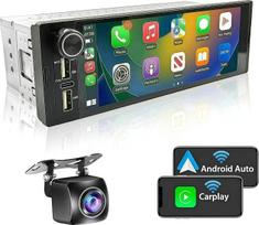 1-DIN automobilių radijas su ekranu, 1-DIN radijas su „Apple CarPlay“ ir „Android Auto“ – 6,9 colių jutiklinis ekranas, navigacija, „Bluetooth“, atbulinės eigos kameros jungtis, USB, FM/RDS