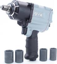 1/2 colio pneumatinis smūginis raktas – profesionalūs automobilių remonto įrankiai, raktas 120 „Absolut“ su įvorėmis 17 mm, 19 mm, 21 mm, 22 mm, patogi rankena