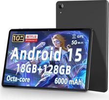 10 colių "Android" 15 planšetinis kompiuteris: (galima išplėsti iki 1 TB), aštuonių branduolių procesorius, 1280×800 IPS HD ekranas, 6000 mAh akumuliatorius, dviguba 5 MP+8 MP kamera, 2.4G/5G WiFi, Gemini AI