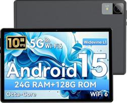 10 colių planšetinis kompiuteris su „Android 15“ operacine sistema, „Unisoc T30“ keturių branduolių procesorius, 18GB RAM + 128GB ROM + 1 TB TF kortelė, 1280x800 HD IPS ekranas, 5 MP + 8 MP dviguba kamera, 6000 mAh baterija, „Wi-Fi 6“, „Bluetooth“ 5.0,