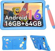 10 colių vaikų planšetinis kompiuteris su „Android 16“ operacine sistema, skirtas 3–14 metų vaikams, 16GB (4+12) RAM + 64GB ROM (išplečiama iki 2 TB), akis tausojantis HD ekranas, vaikų apsaugos funkcija, GMS, 5000 mAh, „Wi-Fi 6“, mėlynos spalvos