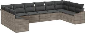 10 dalių sodo-dėžės komplektas su kopėtėlėmis Grau Poly Rattan Gartenlounge Modelis3346899
