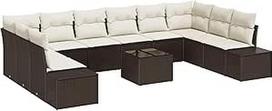 10 dalių sodo-dėžės komplektas su kilimais Grau Poly-Rattan Gartenlounge Modelis3347248