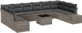 10 dalių sodo-dėžės komplektas su kopėtėlėmis Schwarz Poly-Rattan Gartenlounge Modelis3355918