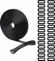 10 m x 20 mm aukštos kokybės diržas su sagtimi, reguliuojamomis kabelinėmis juostelėmis, kurį galima nupjauti reikiamo ilgio ir naudoti pakartotinai, siekiant sutvarkyti kabelius, laidus ir žarnas