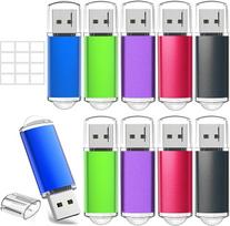 10 pakuočių USB atmintinių po 16GB su naudingomis žymėmis, spalvotos USB 2.0 atmintinės su LED indikatoriumi, skirtos asmeniniam kompiuteriui / nešiojamajam kompiuteriui / automobilio garso aparatūrai / išmaniajam televizoriui