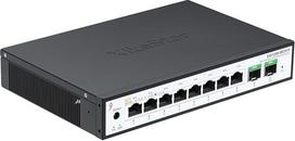 10 prievadų 2,5G PoE+ komutatorius su 2 x 10G SFP+, 8 x PoE prievadai po 30 W, iš viso 100 W, IEEE 802.3af/at, nevaldomas, "Plug and Play", be ventiliatoriaus, skirtas "WiFi 6 AP", IP kameroms, NAS