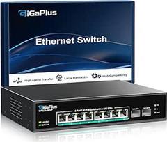 10 prievadų 2.5Gb nevaldomas PoE tinklo komutatorius su 8 x 2.5G Base-T PoE prievadais, 2 x 10G SFP+ Uplink, 802.3af/at (PoE+), 80Gbps komutavimo pajėgumas, GigaPlus 2.5G PoE komutatorius 2.5G NAS/PC, WiFi 6 maršrutizatorius