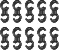 10 Stück Fahrrad S-Haken Clips Klemmen Kunststoff Drehbar S-Stil Schnalle Clips für MTB Bremskabel Halter Führung, Schwarz