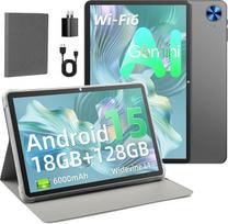 10,1 colio planšetinis kompiuteris su dėklu, „Android 15“ planšetiniai kompiuteriai, 18GB RAM + 128GB