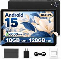 10,1 colių planšetinis kompiuteris su „Android 15“ operacine sistema, „GMS“ sertifikatas, 18GB (6+12) RAM, 128GB ROM, išplėstina iki 1 TB, „Android“ planšetinis kompiuteris su 1280 × 800 HD skiriamąja geba, 5G ir „Wi-Fi“, „BT5“, 5 MP + 2 MP dviguba kame