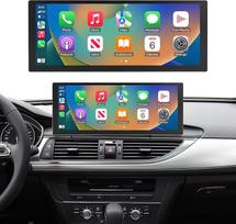 10,25 colių automobilinis radijas su jutikliniu ekranu, palaikantis „CarPlay“ ir „Android Auto“ belaidžio ryšio funkcijas, skirtas 2016–2018 m. gamybos „Audi A6“ ir „A7“ modeliams su „MIB2“ sistema; palaiko „MirrorLink“, kamerą, navigaciją, „Siri“ ir muzi